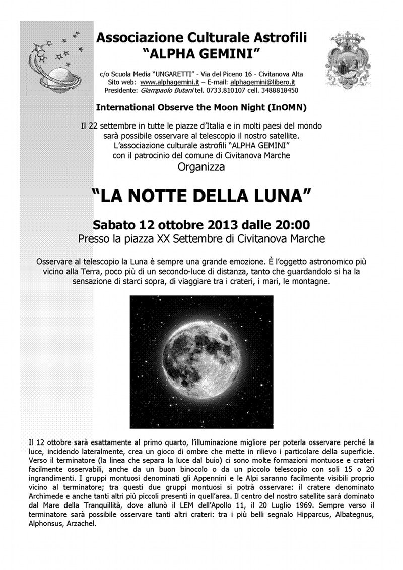 La Notte della Luna 12 ottobre 2013